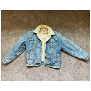 Vintage orange tag Levi’s Sherpa jean jacket